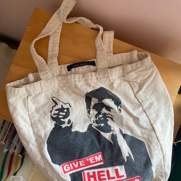 Marc By Marc Jacobs Al Gore Give 'em Hell Al Canvas Tote Bag - Picture 2 of 2